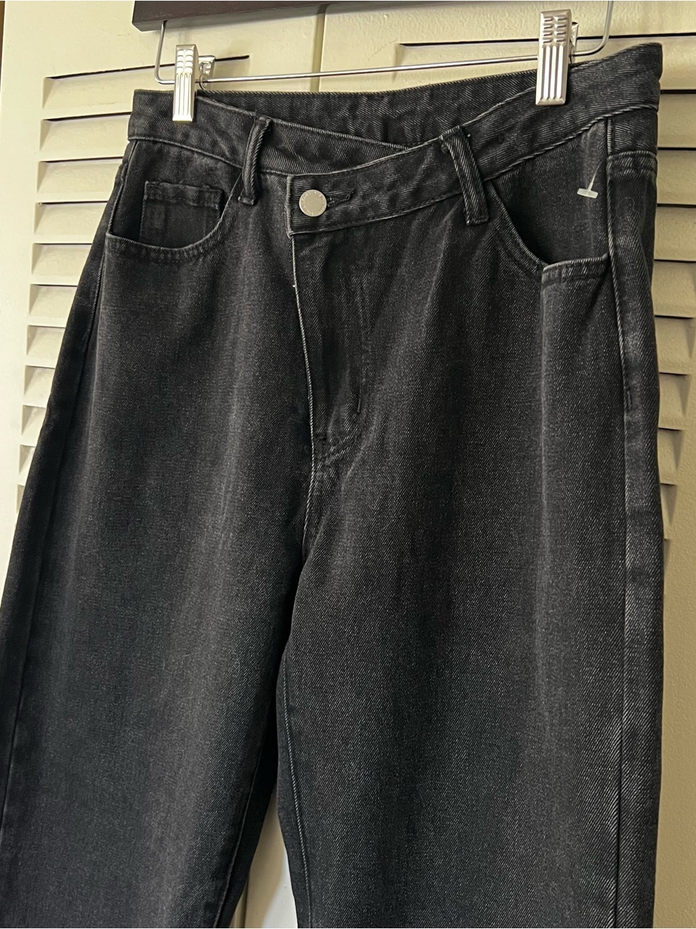 High-Rise Black Denim Wide Leg Jeans